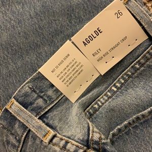 AGOLDE Riley High Rise Straight Crop Denim Jeans